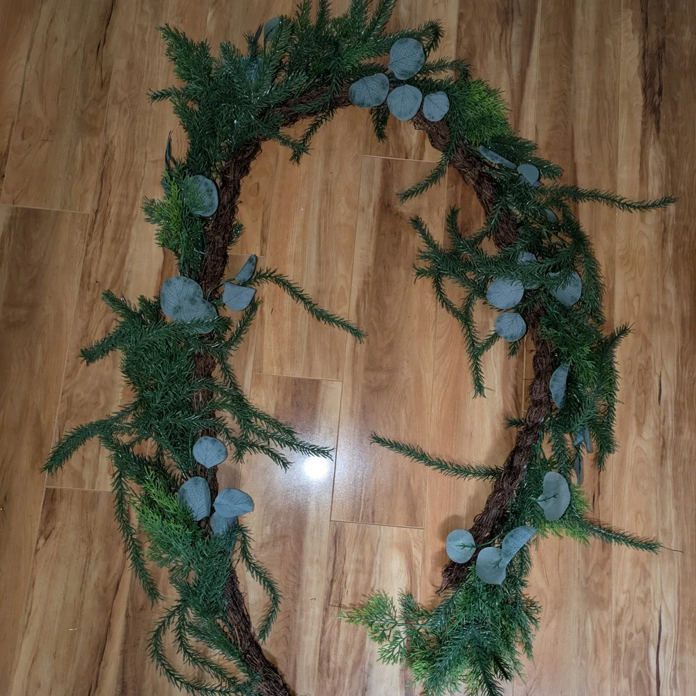 Festive Green Norfolk Pine Faux Holiday Garland